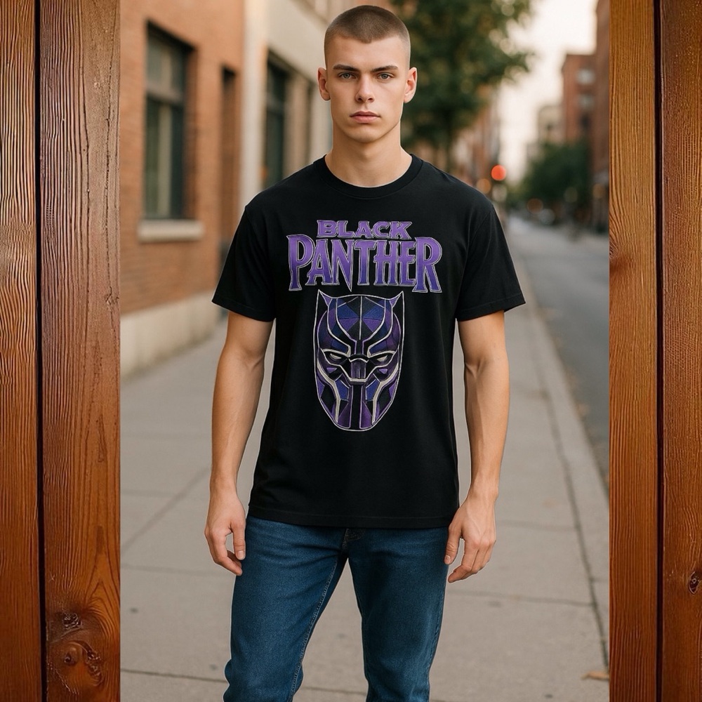 Marvel Black Panther Tee - Black and Purple
